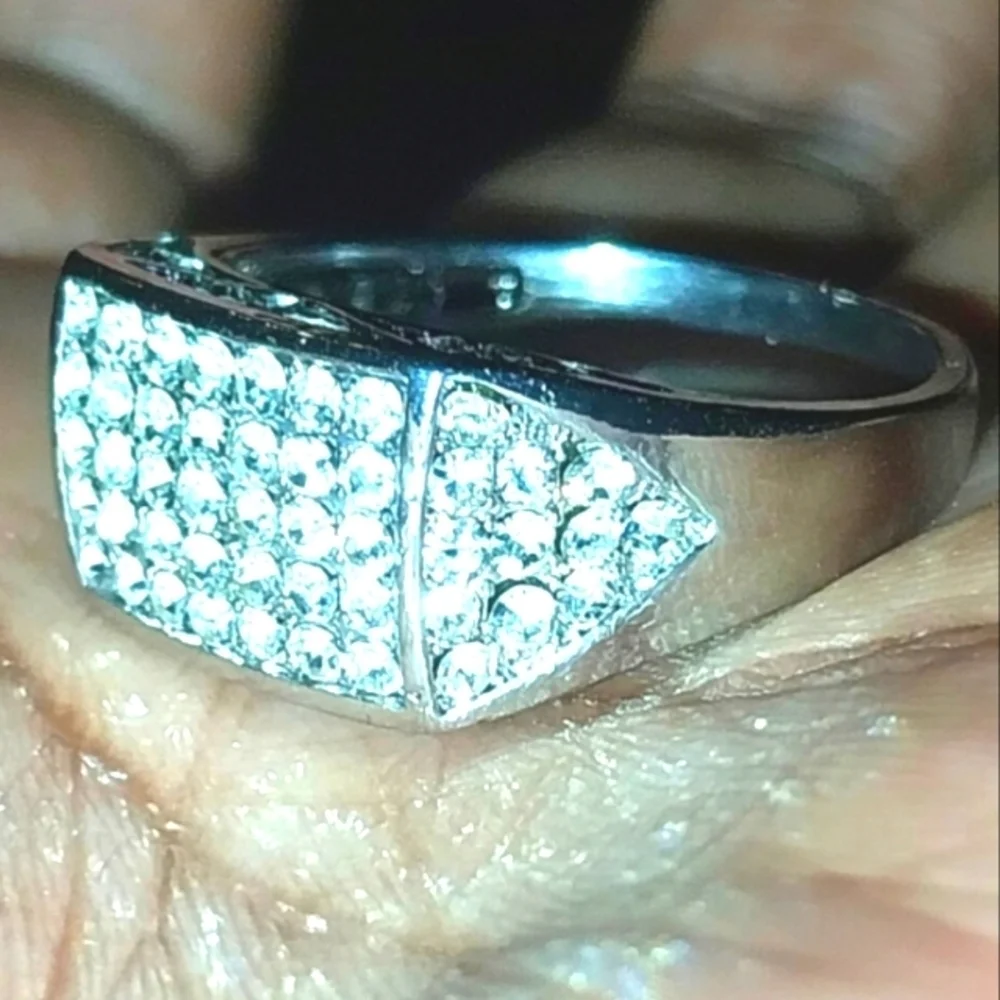 Modern Men's 925 Blinged Out Ring Sz 11